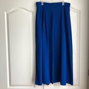 NWOT Royal Blue Pleated Full Length Skirt